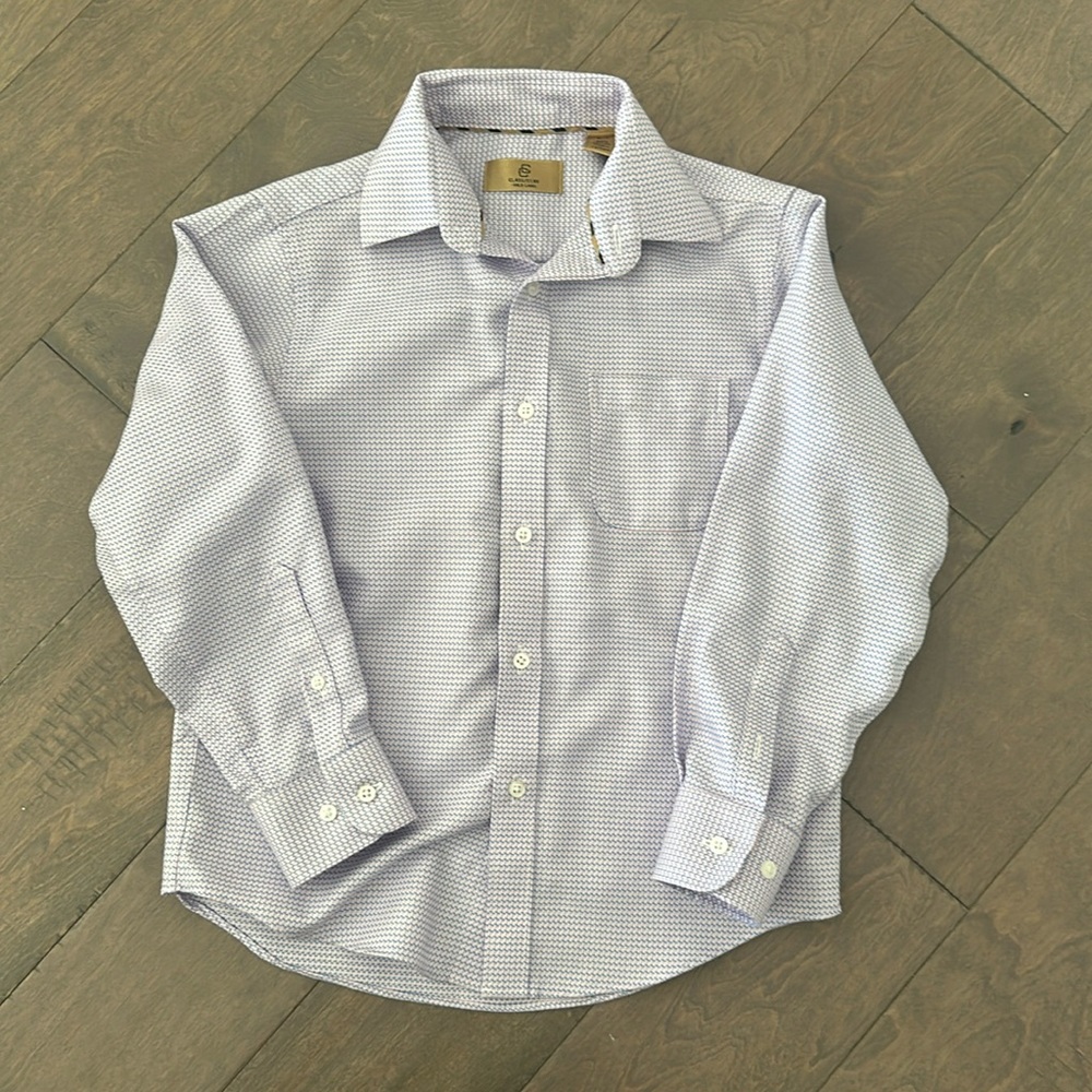 Boys Dress Shirt Pink and Blue 6/7 worn once